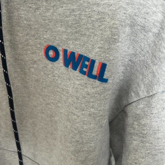 Madewell x Kule O Well Graphic Cropped Hoodie Sweatshirt Gray Size M - Picture 3 of 4